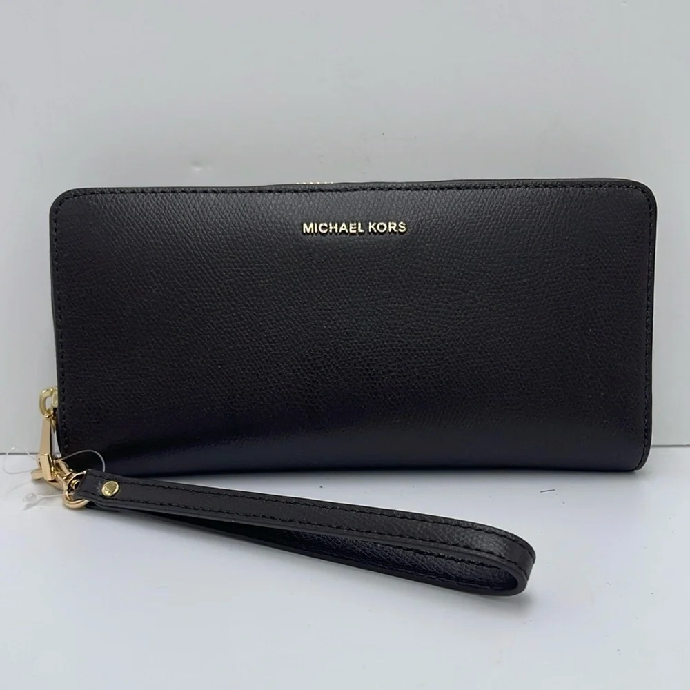 Michael Kors JST Lg Leather Continental Wallet Wristlet Phone Holder
Chocolate - Picture 1 of 16